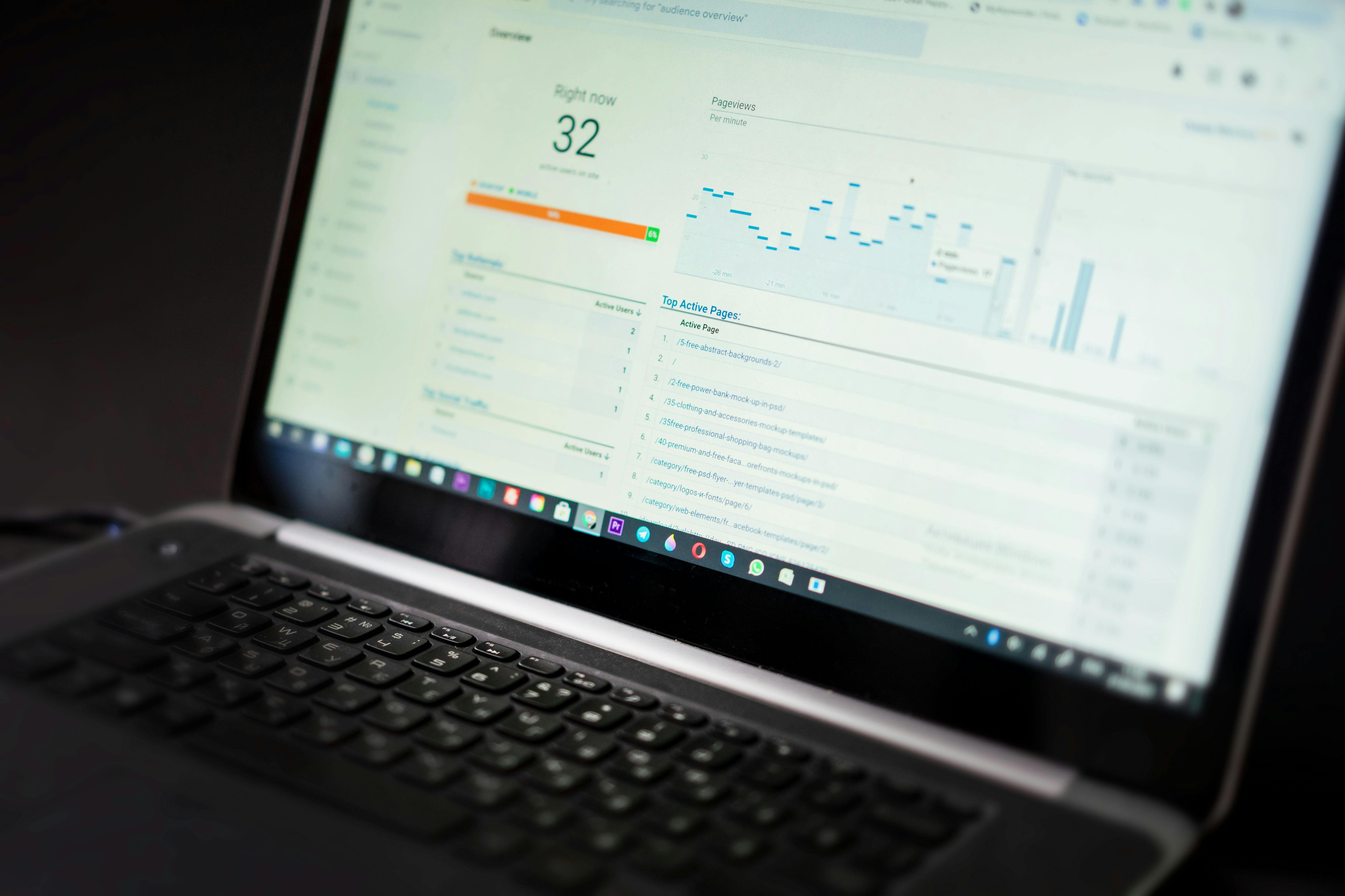 Modern website performance dashboard showing Core Web Vitals
